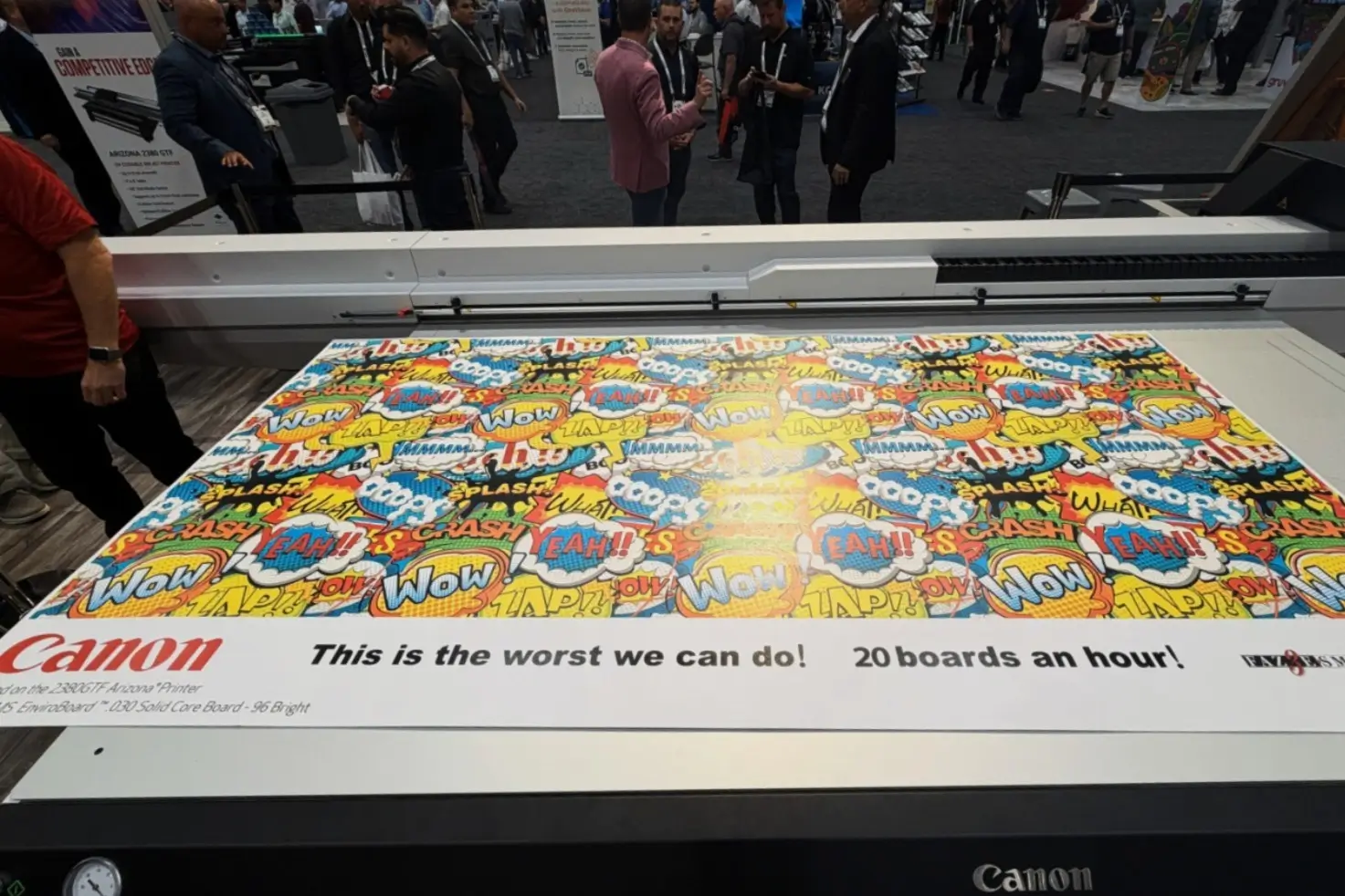 EnviroBoard running on a Canon Arizona flatbed printer